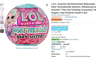 L.O.L. Surprise! Zeemeerminnen Babyzusjes nu met 71% korting