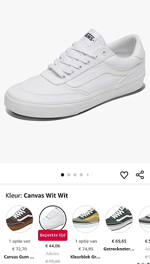 Vans Brooklyn Ls herensneakers wit -40%