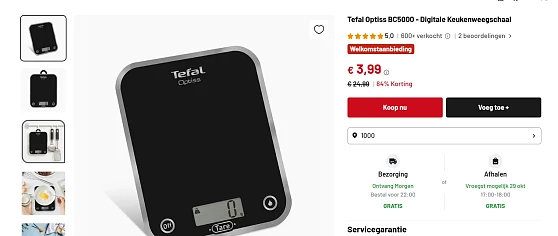 Tefal Optiss BC5000 - Digitale Keukenweegschaal