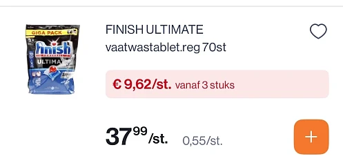 Finish vaatwastabletten ultimate -75%