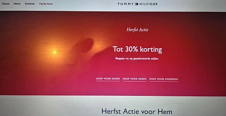 Tot 30% herfstactie bij Tommy Hilfiger