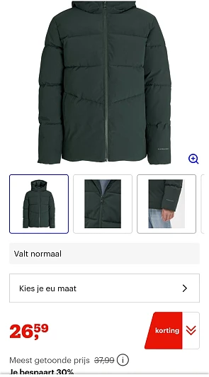 Jack&jones winterjas -30%