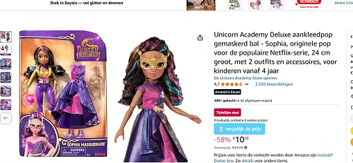 Aankleedpop Sophia van de populaire Netflix-serie voor 10.10€