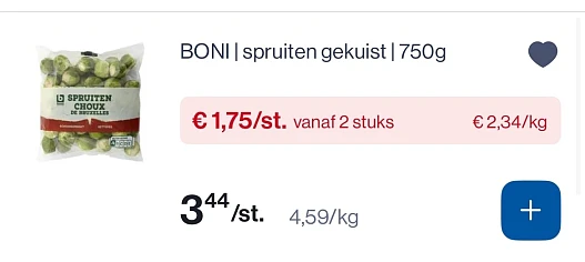 Boni Gekuiste spruiten 750 gram -50%