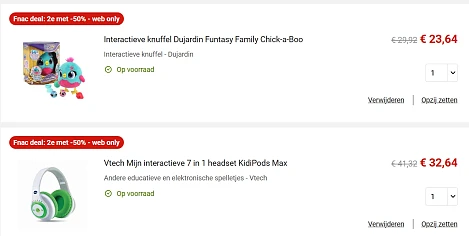 2e aan -50% bij Fnac!