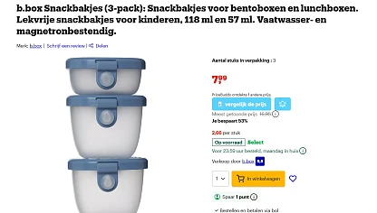 Bento snackdoosjes -53%