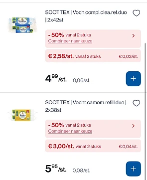 Scottex vochtige doekjes in promo bij Collect en go