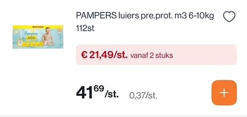 Verschillende Pampers -50% bij Colruyt en Collect en go