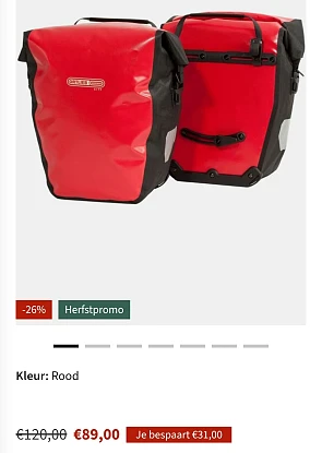 2 waterdichte fietstassen voor 89€!