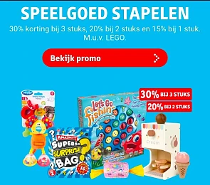 Stapelkorting tot -30% op alle speelgoed bij Kruidvat
