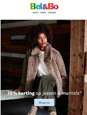 Bel&Bo: 15% op jassen en mantels