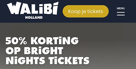 50% korting Walibi Holland Bright Nights