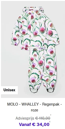 70% korting op Molo regenpak