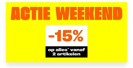 -15% op bijna alles vanaf 2 artikelen