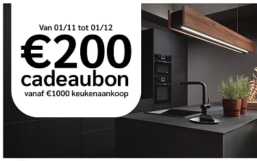 Crack keukens cadeaubon van €200 per aankoopschijf van €1000