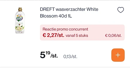 Dreft wasverzachter white blossom 40 d goedkoper