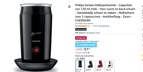 Philips Senseo Melkopschuimer nergens zo goedkoop!