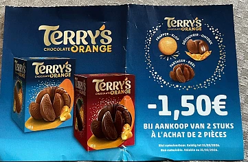 Bon Terry’s aan rek bij Delhaize -1,50€