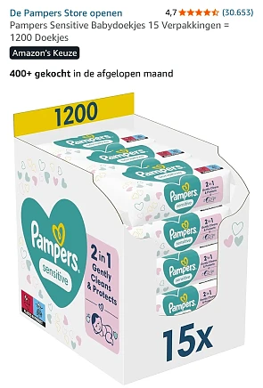 Pampers Sensitive Babydoekjes (15×80)