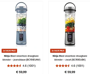 2e aan halve prijs bij Ninja!