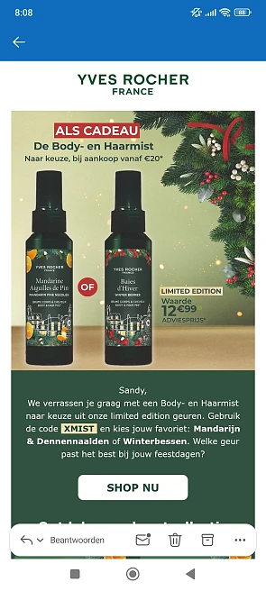 Yves Rocher: gratis Body- en Haarmist