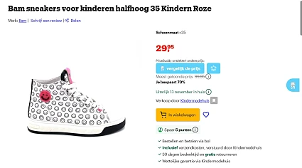 Verschillende sneakers voor kinderen halfhoog Roze en groen 70% korting in diverse maten