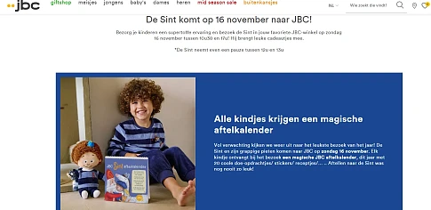 JBC. Sintbezoek met gratis geschenk t.w.v. €14,99