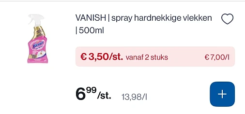 Vanish en Shout spray -50% bij Collect en go