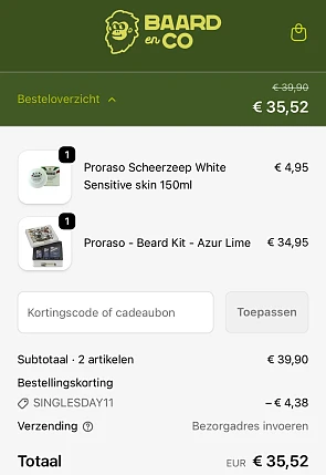 Singles Day bij Baard & Co! 11% korting op alles