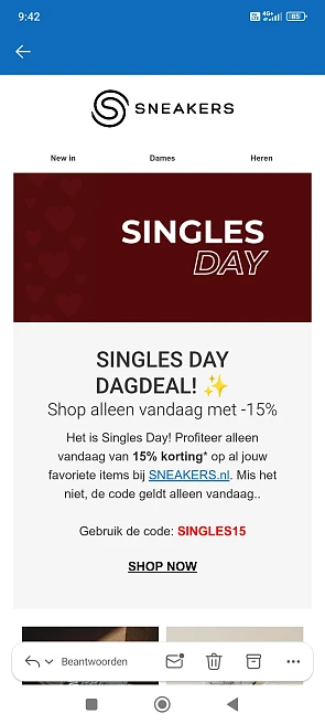 Sneakers.nl: 15% korting