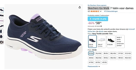 Skechers dames Go Walk vanaf 38.96€ maat 35 maat 41 = 48.61€