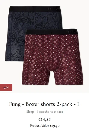 Boxershorts rituals aan 50% korting