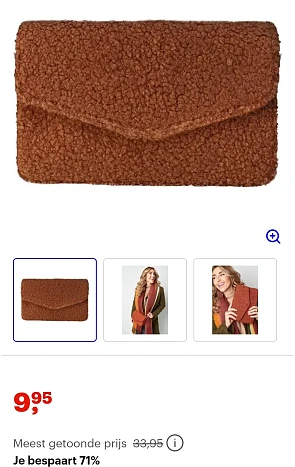 Bruine Teddy schoudertas -71%