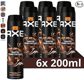 6 x 200 ml Axe Dark Temptation voor 9.96 euro (1,66 euro/st)