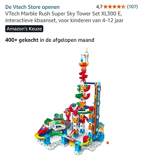 VTech Marble Rush Super Sky Tower Set XL300 E