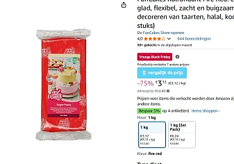 FunCakes Rolfondant Fire rood en groen aan spotprijs van 3.12€ en 3.34€voor 1kg!