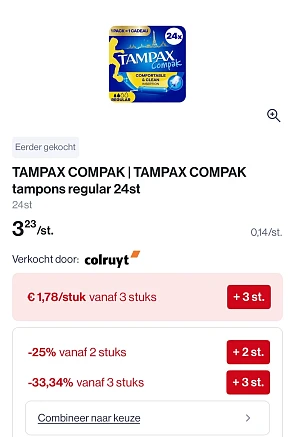 Tampax compak tampons regular mooi koopje