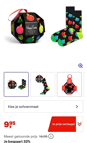 Happy Socks - Sokken 1-Pack Bauble Gift Box -33%