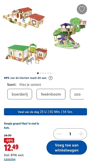 -50% Houten boerderij, zoo of feeënboom Playtive