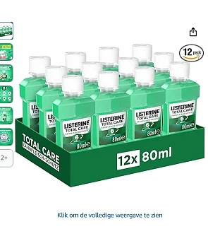 LISTERINE Total Care Tandvleesbescherming (12 x 80 ml) voor 7.60€