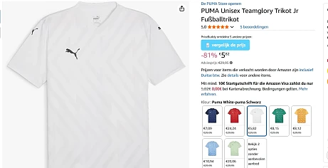 Puma t shirt voor kinderen verschillende maten tot 81% korting