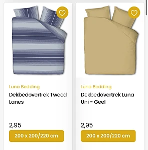 Dekbedovertrekken vanaf €2,95😱