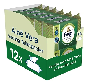 Page vochtig toiletpapier