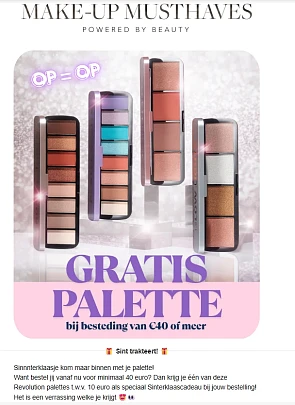 Gratis Revolution make-up palette bij Make-Up Musthaves