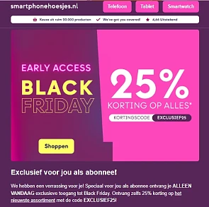 Smartphonehoesjes.nl: 25% korting