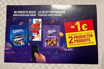 Coupon Oreo/mikado/milka mini’s in Delhaize