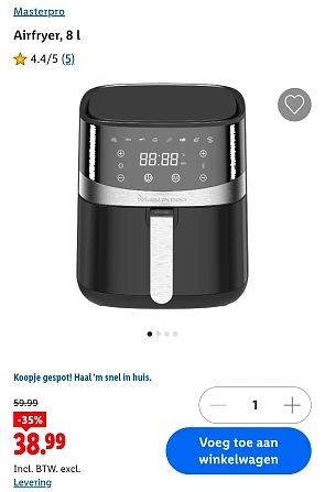 Masterpro Airfryer 8 l -35%