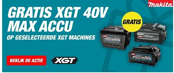 Gratis XGT 40V MAX accu bij Makita XGT machine