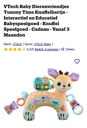 VTech Baby Dierenvriendjes Tummy Time Knuffelhertje