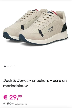 Jack&Jones sneakers ecru en marineblauw